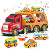 Veslier Construction Truck Toys for Boys Girls Age 1 2 3 4 5 6 Years Old，Carrier Transport Trucks for Kids 1-3 3-5 Year Old，Christmas Birthday Gift Toddler Toys.
