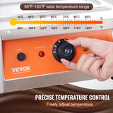 VEVOR Chocolate Tempering Machine, 17.6 Lbs 2 Tanks Chocolate Melting Pot Temp Control 86~185℉, 1500W Stainless Steel Electric Commercial Food Warmer for Chocolate/Milk/Cream Melting and Heating