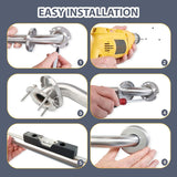 Stainless Steel 20cm Bathroom Shower Grab Bar & Towel Rail