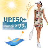 WOWENY Tennis Dress Polo Buttons Golf Dresses with Built in Shorts and Pockets Ruffle Sleeveless Athletic Workout Dress