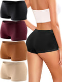 Womens Boyshorts Underwear Seamless Boxer Briefs Full Coverage Soft Stretch Boxer Shorts For Women 4 Pack