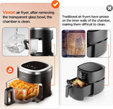 6-IN-1 Glass Air Fryer with 4.5 QT Capacity,Air Fry, Roast, Reheat, Dehydrate, Air Crisp Technology,Nonstick & Dishwasher Safe Basket,97% Less Oil,Features Digital Timer1