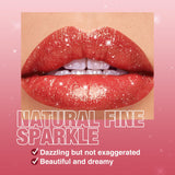 Jolilab Sparkling Lip Gloss, Long Lasting Waterproof Moisturizer Lip Balm Glitter Shimmer Metallic Lipstick, Diamond Shiny Bold Glow Goth Lipstick for Women Girls, Non-sticky (1, 07#)
