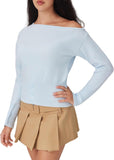 CIDER Off The Shoulder Sweaters for Women Cute Long Sleeve One Shoulder Fall Outfits Knit Pullover Sweater Tops Trendy
