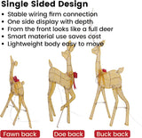 2D Lighted Reindeer Christmas Decorations Outdoor - Large 4FT Gold Deer Family Set with 115 LED Lights - Plug-in Waterproof Yard Decor with Separate Cords - Energy Saving Holiday Display 3 Pack