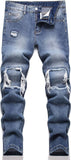 HENGAO Boy's Distressed Ripped Skinny Jeans