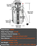 VEVOR Electric Alcohol Still 8Gal/30L, Alcohol Distiller, Distillery Kit for Alcohol include Pump & One-way Exhaust Valve & Thermometer