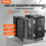 VEVOR Insulated Food Pan Carrier, 127 Qt Hot Box for Catering, LLDPE Food Box Carrier w/Double Buckles, Front Loading Food Warmer w/Handles, End Loader w/Wheels for Restaurant, Canteen, etc. Black