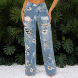 High-waisted Loose-fitting Wide-leg Floor-length Pants