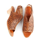 Pointed Retro Women's Hollow Velcro Sandals