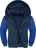 SWISSWELL Hooded Jacket for Boys Full Zip Ultra Soft Sherpa Fleece Hoodie Sweatshirt for Kids School Hooded Outerwear