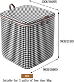 Clothes Storage Bag, Large Storage Container with Reinforced Handle and Sturdy Zipper, Foldable Portable Storage Bag for Bedding Clothing Blanket Pillows (28''x20''x20'')