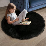 Ashler faux fur rug, Fluffy Shaggy Area Rug Ultra Soft 2 x 3 Feet Sheepskin Fur Rug, Navy Blue Fuzzy Rug Machine Washable Shag Rug, Nursery Decor Throw Rugs for Bedroom, kids room, Living Room
