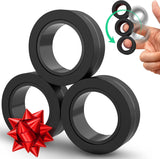BUNMO Magnetic Rings Stocking Stuffers for Teens - Fidget Toys Adults - Stocking Stuffers for Boys - Magnetic Fidget Rings - Improved Stronger Magnets - Great Teen Gift - Multicolor