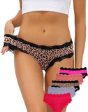 ADOVAKKER Women's Underwear Low Rise Lady Micro Smooth Breathable Briefs Hipster Panties Multipack Printing J-S1