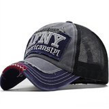 American Retro Distressed Washed Patchwork Lettered Frayed Baseball Cap For Summer, Breathable Outdoor Curved Brim Netted Visor, Trendy And Versatile Casual Hat