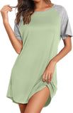 Ekouaer Sleep Shirts for Women Short Sleeve Night Shirts for Sleeping Pullover Nightgown Soft Nightdress S-XXXL