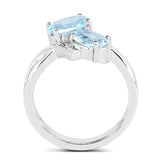 2.55 Carat Genuine Blue Topaz .925 Sterling Silver Ring