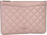 Kate Spade Natalia Quilted Leather Zip Pouch Clutch, Rose Smoke Pink