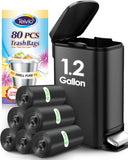 10 Gallon 200 Counts Extra Strong Trash Bags Tall Kitchen Garbage Bags by Teivio, 9 Gallon 10 Gallon,Bathroom Trash Can Bin Liners, Intended for Home,Plastic Bags for office kitchen Garden,Black