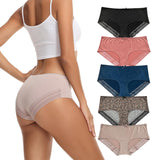 ADOVAKKER Women's Underwear Low Rise Lady Micro Smooth Breathable Briefs Hipster Panties Multipack Printing J-S1