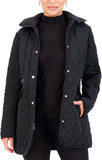 Jones NY Mid-Length Womens Quilted Jacket with Pockets - Winter Coats for Women, Black