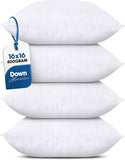 Utopia Bedding Throw Pillows (Set of 4, White), 18 x 18 Inches Pillows for Sofa, Bed and Couch Decorative Stuffer Pillow
