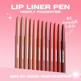 Jolilab Matte Lip Liner Lip Oil Set, Lip Makeup Set Natural Smooth Long-Lasting And Hydrating Beauty Daily Cosmetics Gift for Girls Easy-to-Use（12pcs）