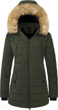 wantdo Women's Warm Winter Coat Heavy Puffer Jacket Parka with Fur Trimmed Hood