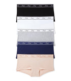 Victoria's Secret PINK Women's Cotton Logo Boyshort Underwear, Full Coverage Panties for Women, Multi Pack (XS-XXL)