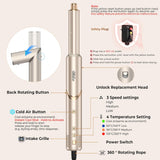 Ukliss 8 in 1 Hair Dryer Brush & Multi Hot Air Styler–Foldable 110,000 RPM Blow Dryer Brush Tool Set with Diffuser Auto-Wrap Curler for Fast Drying Curling Straightening Hair Daily Styling (1.25'')