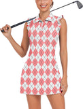 WOWENY Tennis Dress Polo Buttons Golf Dresses with Built in Shorts and Pockets Ruffle Sleeveless Athletic Workout Dress
