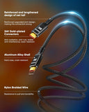 Snowkids 8K Certified HDMI 2.1 Cable 10 ft, Non-Slip Nylon Braided, 48Gbps Ultra High-Speed HDMI Cables Cord, 10K 8K@60Hz, 4K@120Hz Compatible for TV/PS-5/X-box/Projector/Sound System & More
