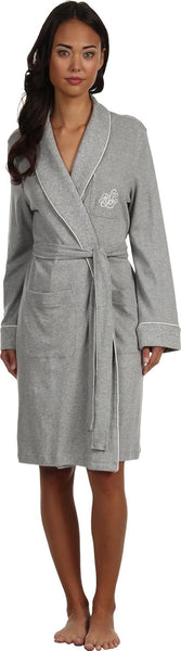 Lauren Ralph Lauren Womens Plus Size Essentials Quilted Collar and Cuff Robe