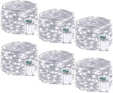 4 Pack 60 LED Fairy Lights Battery Operated with Timer, 20FT Waterproof Twinkle Lights Indoor Outdoor, Cuttable String Lights for Bedroom, Wedding, DIY, Centerpiece, Christmas Decorations (Warm White)