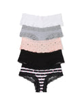 Victoria's Secret Women's Lace & Cotton Cheeky Underwear, Minimal Coverage Panties for Women, Multi Pack (XS-XXL)