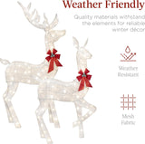 Best Choice Products 3-Piece Large Lighted Christmas Deer Family Set 5Ft Outdoor Yard Decoration with 360 LED Lights, Stakes, Zip Ties - White