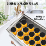 VEVOR 15 Quart Water Bath Canner - Stove Top Canning Pot with 2 Canning Racks, 304 Food Grade Stainless Steel, Flat Bottom Brushed Design, Holds 15 Quart Jars