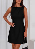PRETTYGARDEN Womens Formal Short Dresses 2025 Summer Sleeveless Boat Neck A Line Elegant Mini Cocktail Party Dress