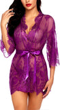 Avidlove Women's Lace Kimono Robe Babydoll Lingerie Mesh Nightgown S-5XL