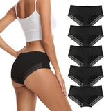 ADOVAKKER Women's Underwear Low Rise Lady Micro Smooth Breathable Briefs Hipster Panties Multipack Printing J-S1