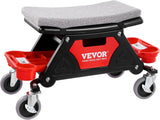 VEVOR Mechanic Stool 300 LBS Capacity Garage Stool Gift for Men, Heavy Duty Rolling Mechanics Seat, with Three Slide Out Tool Trays and Drawer, Tools for Automotive Auto Repair