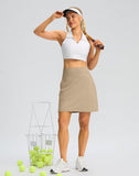 SANTINY 18" Skorts for Women 3 Pockets High Waist Long Athletic Tennis Skirt Golf Skort for Casual Summer Travel
