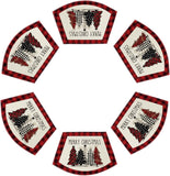 Artoid Mode Waterclor Buffalo Plaid Christmas Trees Placemats Set of 4, 12x18 Inch Winter Table Mats for Outdoor Home Party Kitchen Dining Decor