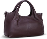 Iswee Genuine Leather Shoulder Bags Purses and Handbags for Women Satchel Designer Cross Body Hobo Medium Size Tote