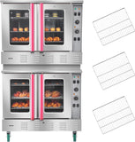 VEVOR Commercial Convection Oven, 21L/19Qt, Quarter-Size Conventional Oven Countertop, 1440W 3-Tier Toaster w/Front Glass Door, Electric Baking Oven w/Trays Wire Racks Clip Gloves, 120V
