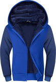 SWISSWELL Hooded Jacket for Boys Full Zip Ultra Soft Sherpa Fleece Hoodie Sweatshirt for Kids School Hooded Outerwear