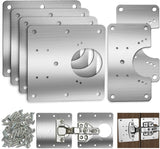 7DAY'S - 6 PCS Cabinet Hinge Repair Plate, Hinges Repair Fixing Plates, Stainless Steel Cabinet Repair Board, Kitchen Cupboard Door Hinge Repair Brackets Kit, Cabinet Fixing Plate Bracket with Mounting Screw