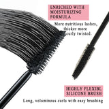 Black Telescopic Mascara Set,3PCS Black Mascara Volume and Length for Eye Makeup,Waterproofing No Clumping Tubing Mascara,No Smudging Curly Black Mascara with Eyelash Curler