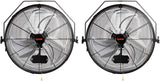 VEVOR 18 inch Wall Mount Fan Waterproof 2 Packs, 3 speed High Velocity 4000 CFM Industrial Wall Fan for Indoor, Commercial, Residential, Warehouse, Greenhouse, Workshop, Basement, Garage,Black
